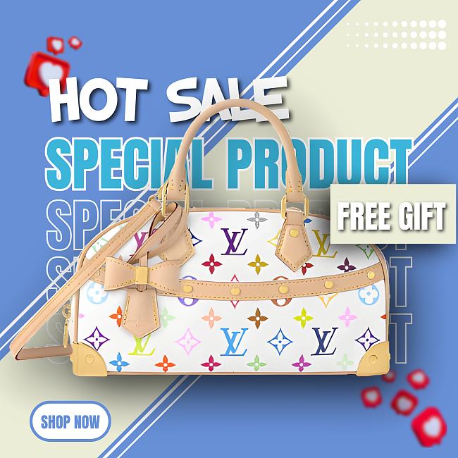 Louis Vuitton x Takashi Murakami Handbag East West White Multicolored 14 x 10 x 27 cm - 1