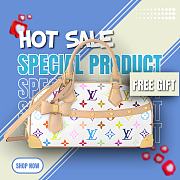 Louis Vuitton x Takashi Murakami Handbag East West White Multicolored 14 x 10 x 27 cm - 1