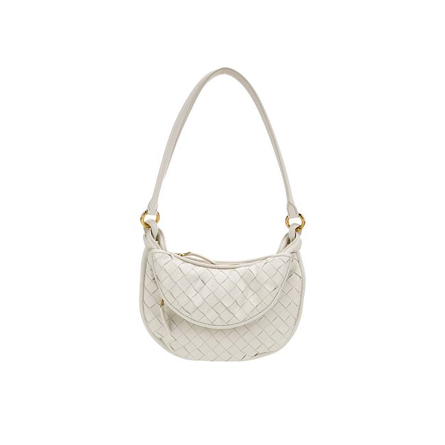 BOTTEGA VENETA Nappa Intrecciato Small Gemelli White 24.5x19x7cm - 1
