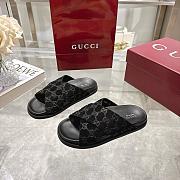 Men's slide sandal in black GG suede - 6