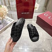 Men's slide sandal in black GG suede - 3