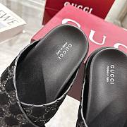 Men's slide sandal in black GG suede - 2