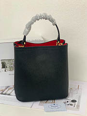 Prada Double Bucket Bag Small Pannier Black 22.5x13x21.5cm - 5