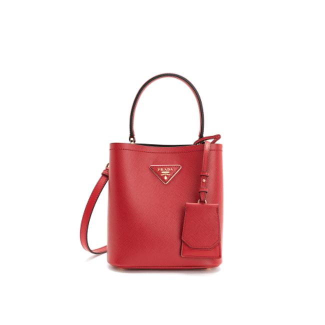Prada Double Bucket Bag Small Pannier Red 22.5x13x21.5cm - 1