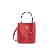 Prada Double Bucket Bag Small Pannier Red 22.5x13x21.5cm - 1
