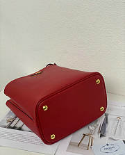 Prada Double Bucket Bag Small Pannier Red 22.5x13x21.5cm - 5