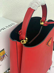 Prada Double Bucket Bag Small Pannier Red 22.5x13x21.5cm - 2