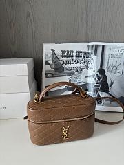 Saint Laurent Gaby Quilted Mini Tote Bag Brown 18cm - 5