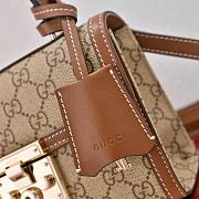 Gucci fabric Padlock small top handle bag in beige and brown 20x13x8cm - 5