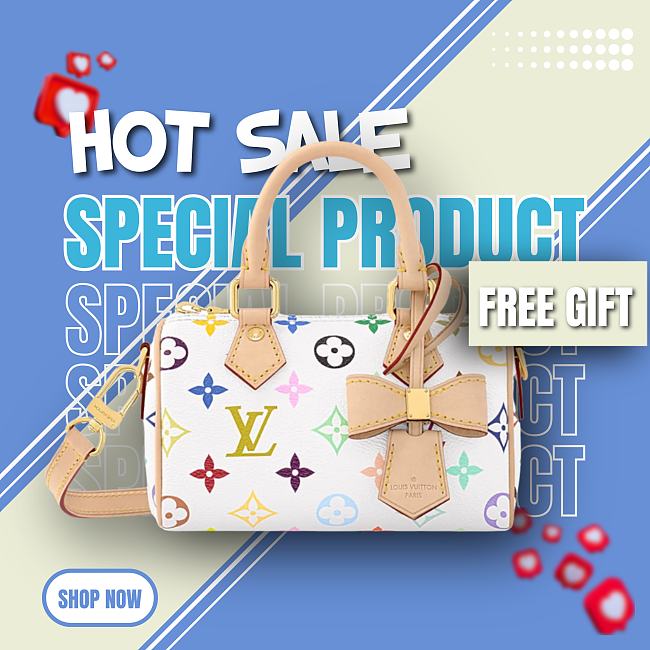 Louis Vuitton x Takashi Murakami Nano Speedy White Multicolored 10 x 7.5 x 16 cm - 1