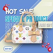 Louis Vuitton x Takashi Murakami Nano Speedy White Multicolored 10 x 7.5 x 16 cm - 1