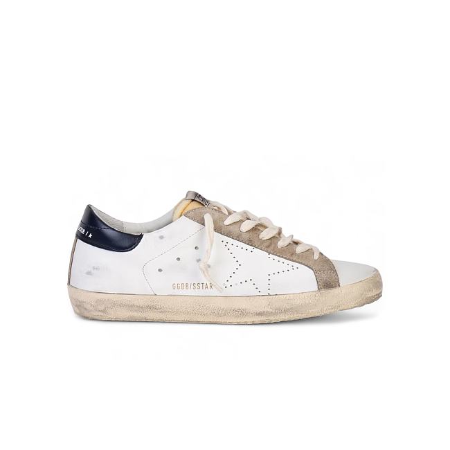 Golden Goose Super-Star White Navy Blue Heel Tab GMF00360-F003184-81753 - 1