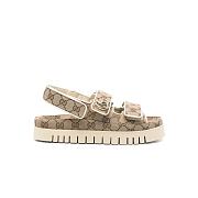 Gucci Monogram Flat Sandals - Neutrals - 1