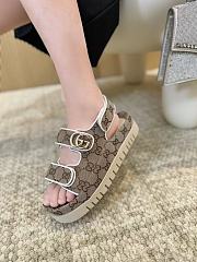 Gucci Monogram Flat Sandals - Neutrals - 5