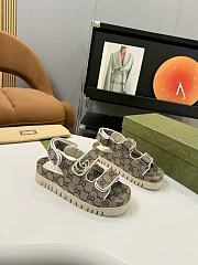 Gucci Monogram Flat Sandals - Neutrals - 3