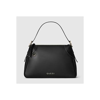 Gucci Emblem Large Shoulder Bag 'Black' 37x23x8cm
