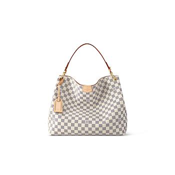 Louis Vuitton Graceful Damier Azur MM Rose Ballerine 50x30x15.5cm