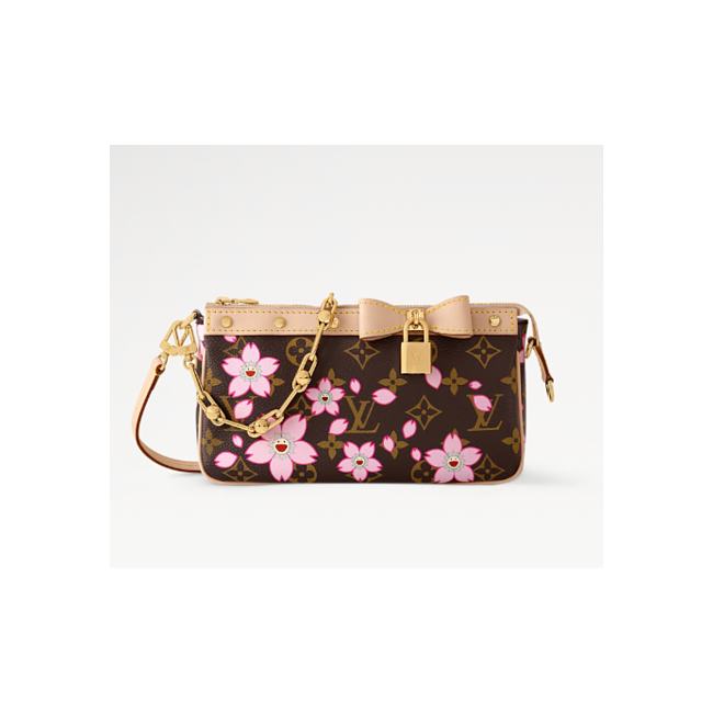 Louis Vuitton x Takashi Murakami Cherry Blossom Pochette Accessoires Sakura Brown M13666 22 x 13 x 4 cm  - 1