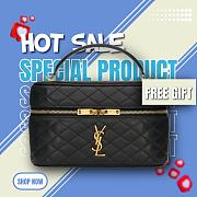 Saint Laurent Gaby Lambskin Vanity Bag Black 18*11*6.5cm - 1
