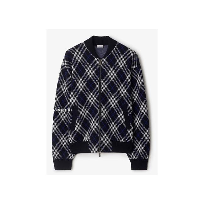 Burberry Check Wool Blend Bomber Jacket 81106321 - 1