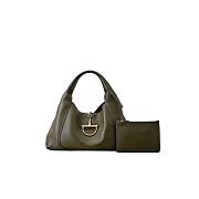 Gucci Softbit Maxi Shoulder Bag Forest Green Leather W46cm x H26cm x D16cm - 1