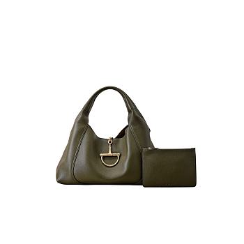 Gucci Softbit Maxi Shoulder Bag Forest Green Leather W46cm x H26cm x D16cm