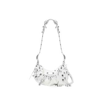 Balenciaga Le Cagole XS Shoulder Bag With Piercing White Arena 671309210G89104  6.3H 10.2W 2.7D Strap 18.1