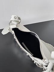 Balenciaga Le Cagole XS Shoulder Bag With Piercing White Arena 671309210G89104  6.3H 10.2W 2.7D Strap 18.1 - 6