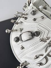 Balenciaga Le Cagole XS Shoulder Bag With Piercing White Arena 671309210G89104  6.3H 10.2W 2.7D Strap 18.1 - 4
