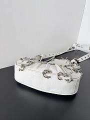 Balenciaga Le Cagole XS Shoulder Bag With Piercing White Arena 671309210G89104  6.3H 10.2W 2.7D Strap 18.1 - 2