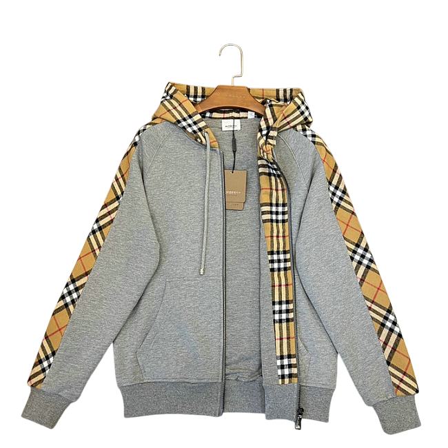 Burberry Grey Check Kurke Hoodie 201376M202010 - 1