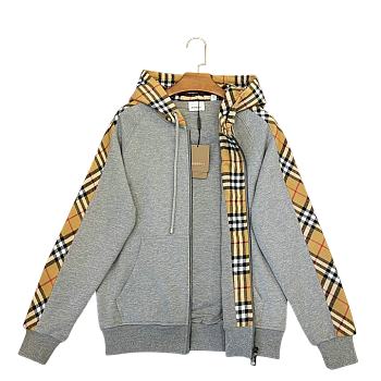 Burberry Grey Check Kurke Hoodie 201376M202010