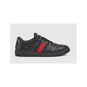 Gucci Men's Screener trainer Black Leather 798785 AADU0 1074