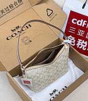 Coach Zip Top Shoulder Bag In Signature Canvas CW391 7.75