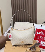 Coach Zip Top Shoulder Bag In Signature Canvas CW391 7.75