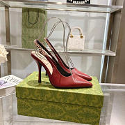 Gucci Signoria Slingback Pump Variation Rosso Ancora Patent Leather 783821 BNC80 6207 - 4