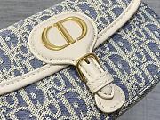 Dior Bobby East-West Bag Blue Dior Oblique Chambray with Raffia Effect and Light Biscuit Smooth Calfskin M9335UDFD_M925 21 x 12 x 5.1 cm - 4