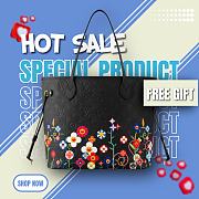 Louis Vuitton x Takashi Murakami Neverfull MM Black 28 x 14 x 31 cm - 1