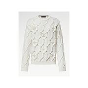 Louis Vuitton Embellished Cable Knit Wool Blend Pullover 1AGJUW - 1