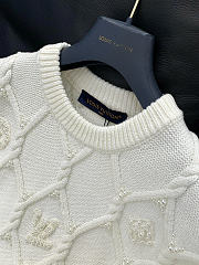 Louis Vuitton Embellished Cable Knit Wool Blend Pullover 1AGJUW - 5