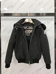 Winter Classic Warmth Moose Knuckles Scissors Down Jacket Rivet Hoodie Coat Black MK2000MB-291  - 2