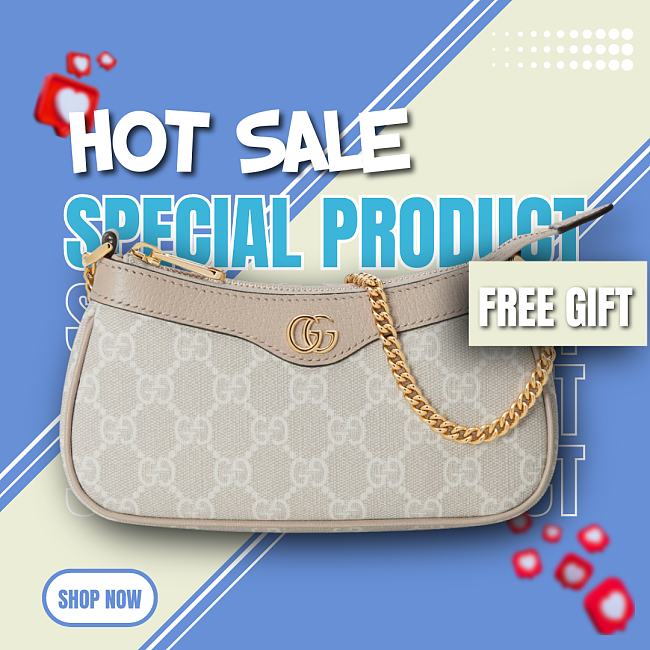 Gucci Ophidia mini bag - Beige and white GG Supreme canvas 19cm - 1