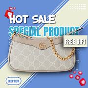Gucci Ophidia mini bag - Beige and white GG Supreme canvas 19cm - 1