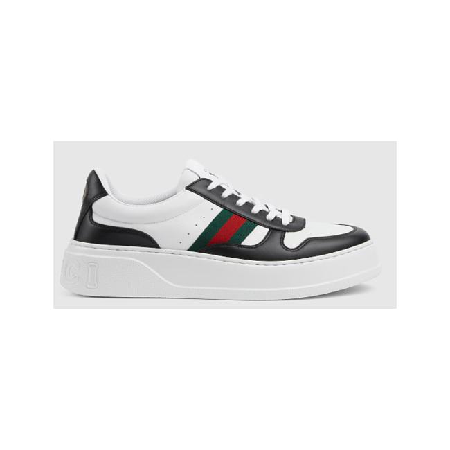 Gucci Men's chunky sneaker black and white leather 848317 AAE0H 1097 - 1