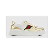 Gucci Women's chunky sneaker golden metallic leather 848307 AAFMN 8044 - 1