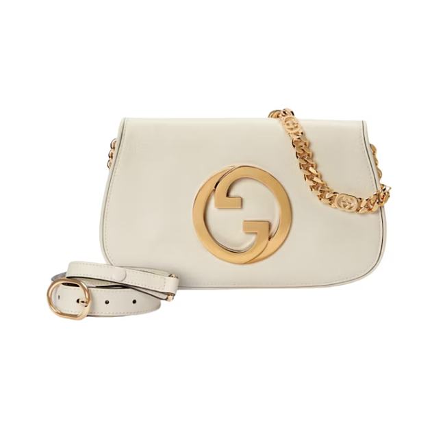 Gucci Blondie Shoulder Bag White 699268 UXX0G 9022  6.3H 11W 1.6D Strap 15.4 - 1