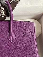 Hermes Birkin 25 Bag purple Gold Togo GHW 25.0 cm x 20.0 cm x 13.0 cm - 5