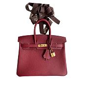 Hermes Birkin 25 Bag red Gold Togo 045368 25.0 cm x 20.0 cm x 13.0 cm - 1