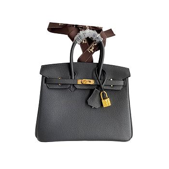 Hermes Birkin 25 Bag black Gold Togo 25.0 cm x 20.0 cm x 13.0 cm