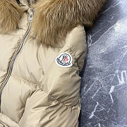 Moncler Boed Hooded Shearling-Trimmed Short Down Jacket Camel Beige K20931A00099595FE239 - 5